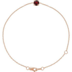14K Gold Natural Emerald Solitaire Bracelet - Options Available