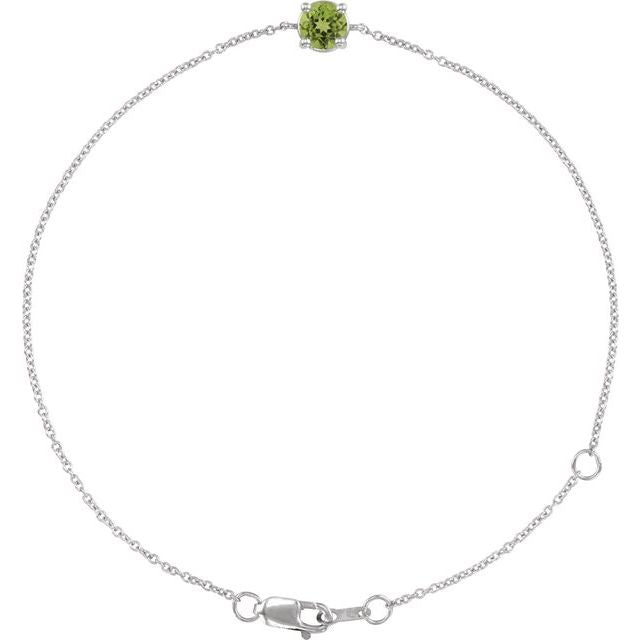 14K Gold Natural Emerald Solitaire Bracelet - Options Available