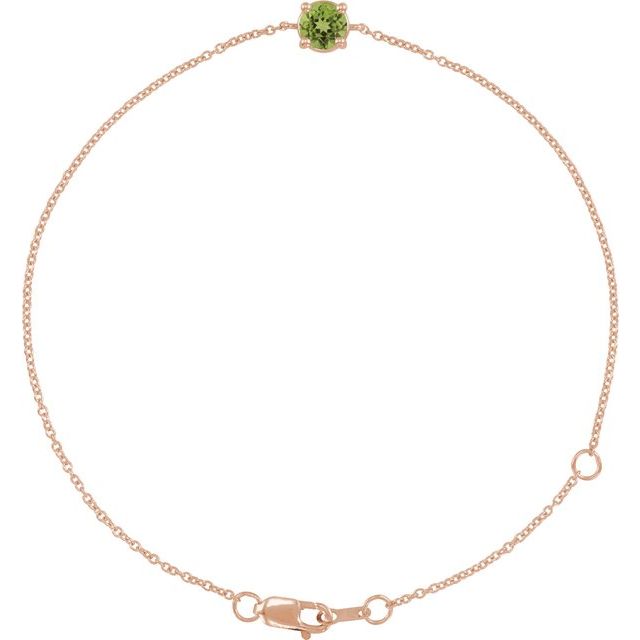 14K Gold Natural Emerald Solitaire Bracelet - Options Available