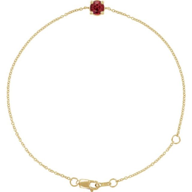 14K Gold Natural Emerald Solitaire Bracelet - Options Available