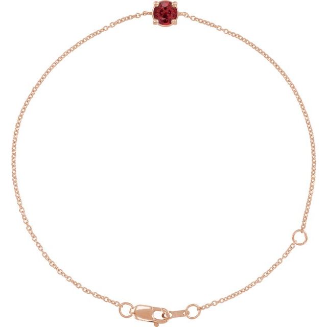14K Gold Natural Emerald Solitaire Bracelet - Options Available