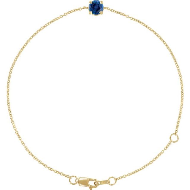 14K Gold Natural Emerald Solitaire Bracelet - Options Available