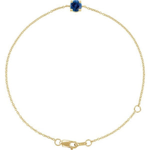 14K Gold Natural Emerald Solitaire Bracelet - Options Available