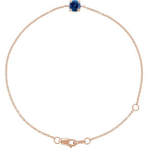 14K Gold Natural Emerald Solitaire Bracelet - Options Available
