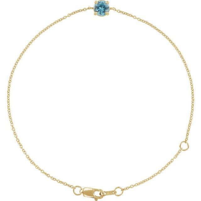 14K Gold Natural Emerald Solitaire Bracelet - Options Available
