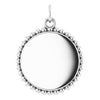 Engravable 14K White Gold Beaded Disc Pendant - Polished Finish