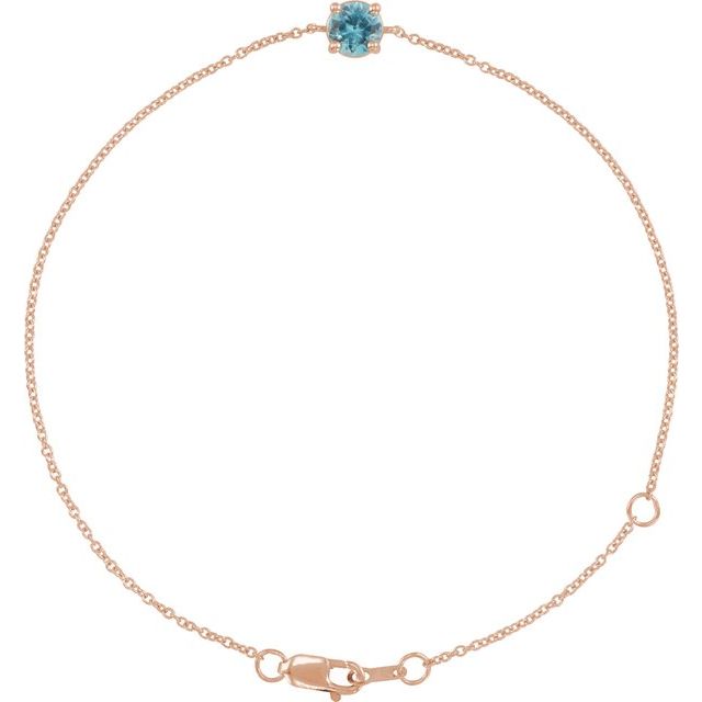 14K Gold Natural Emerald Solitaire Bracelet - Options Available