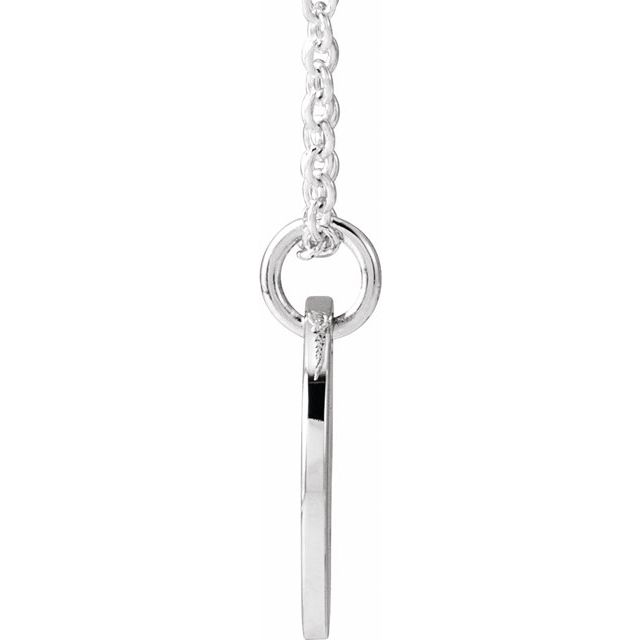 Platinum Script Initial D 16-18" Necklace