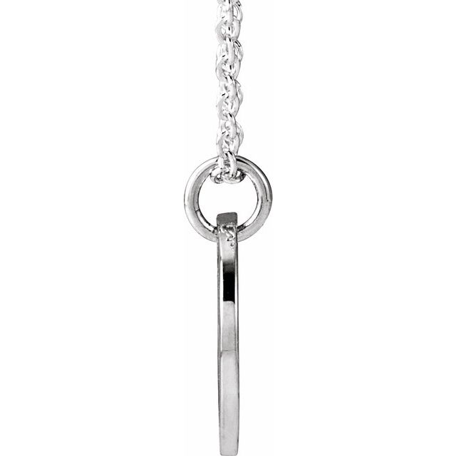 Platinum Script Initial D 16-18" Necklace