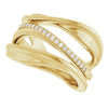 14K Yellow Gold .07 CTW Natural Diamond Freeform Band