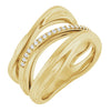 14K Yellow Gold .07 CTW Natural Diamond Freeform Band