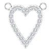 14K White Gold Heart Necklace Center with 1/6 CTW Natural Diamonds