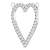 14K White Gold Heart Necklace Center with 1/6 CTW Natural Diamonds