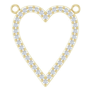 14K White Gold Heart Necklace Center with 1/6 CTW Natural Diamonds
