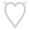 14K White Gold Heart Necklace Center with 1/6 CTW Natural Diamonds