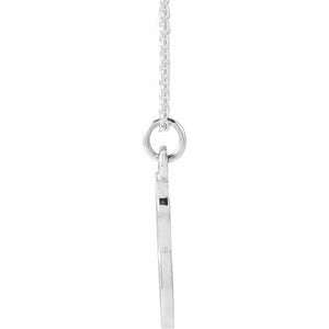 14K White Gold 12.45x6.75 mm Petite Initial B Necklace