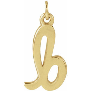 Petite Initial Pendant in 14K Gold & Platinum