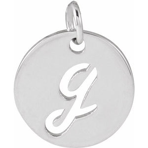 14K Gold Script Initial Pendant
