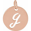 14K Rose Gold Script Initial F Necklace