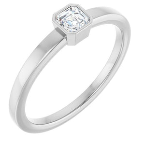 Platinum Natural Diamond Bezel-Set Ring - Options Available