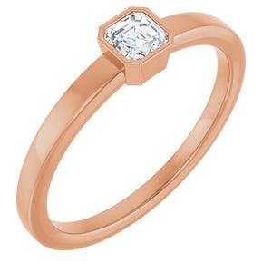 Platinum Natural Diamond Bezel-Set Ring - Options Available