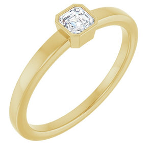 Platinum Natural Diamond Bezel-Set Ring - Options Available