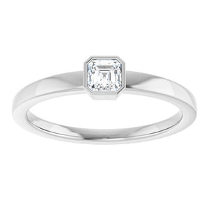 Platinum Natural Diamond Bezel-Set Ring - Options Available