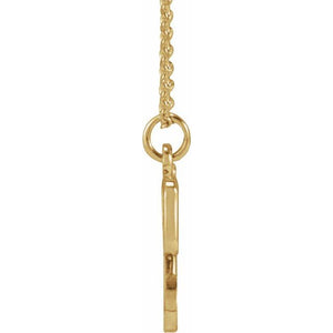 14K White Gold 12.45x6.75 mm Petite Initial B Necklace