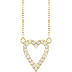 Platinum 1/4 CTW Natural Diamond Heart Necklace - Elegant Design