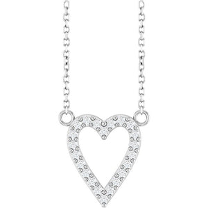 Platinum 1/4 CTW Natural Diamond Heart Necklace - Elegant Design