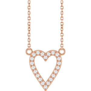 Platinum 1/4 CTW Natural Diamond Heart Necklace - Elegant Design