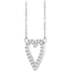 Platinum 1/4 CTW Natural Diamond Heart Necklace - Elegant Design