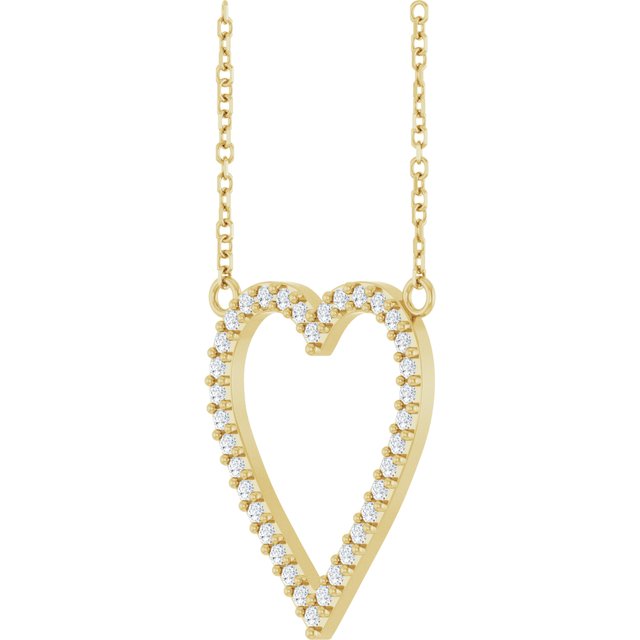 Platinum 1/4 CTW Natural Diamond Heart Necklace - Elegant Design