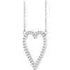 Platinum 1/4 CTW Natural Diamond Heart Necklace - Elegant Design