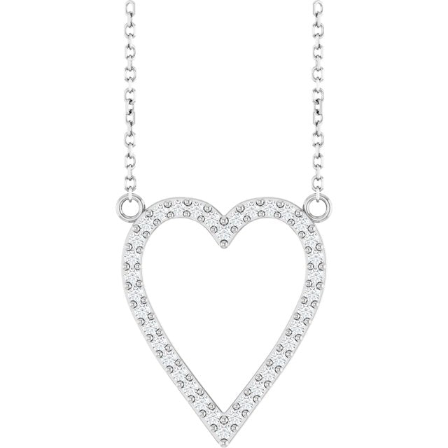 Platinum 1/4 CTW Natural Diamond Heart Necklace - Elegant Design