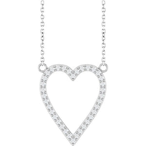Platinum 1/4 CTW Natural Diamond Heart Necklace - Elegant Design
