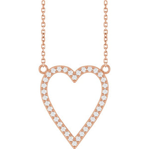 Platinum 1/4 CTW Natural Diamond Heart Necklace - Elegant Design