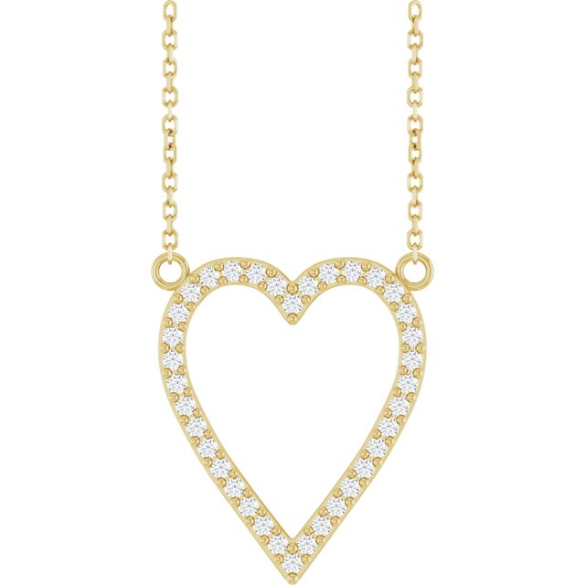 Platinum 1/4 CTW Natural Diamond Heart Necklace - Elegant Design