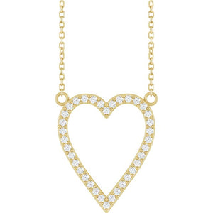 Platinum 1/4 CTW Natural Diamond Heart Necklace - Elegant Design