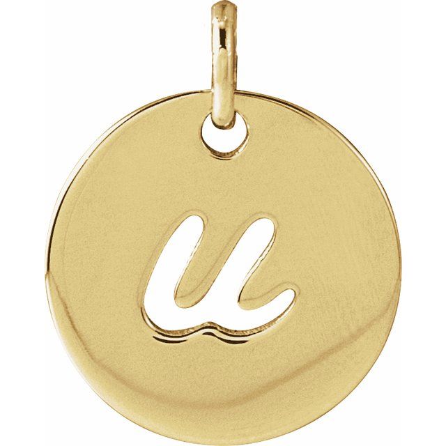 14K Rose Gold Script Initial F Necklace