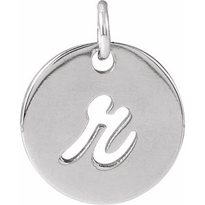 14K Gold Script Initial Pendant