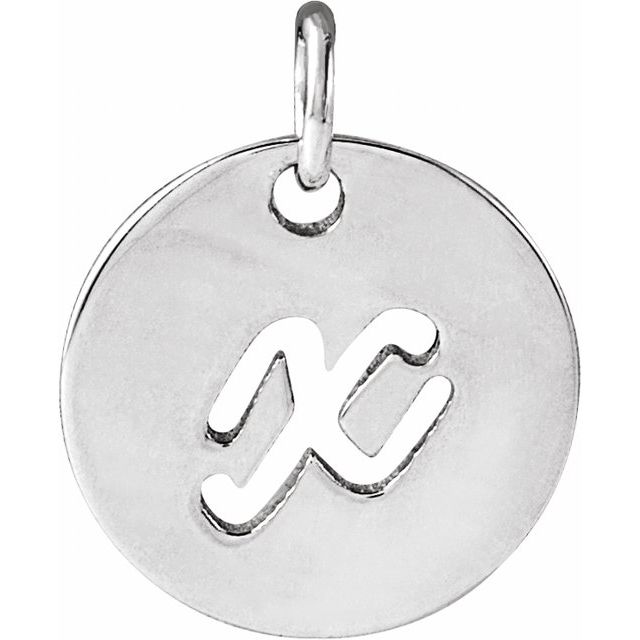 14K Gold Script Initial Pendant
