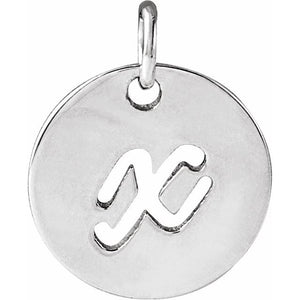 14K Gold Script Initial Pendant