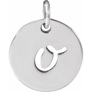 14K Gold Script Initial Pendant