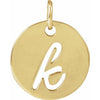 14K Rose Gold Script Initial F Necklace