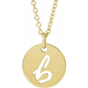 Platinum Script Initial D 9.97x9.97 mm Necklace – Elegant Personalized Design