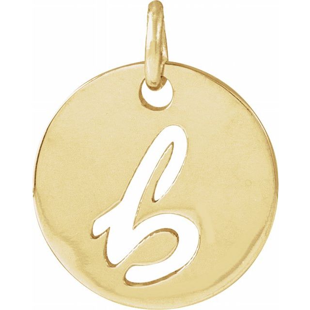 14K Rose Gold Script Initial F Necklace