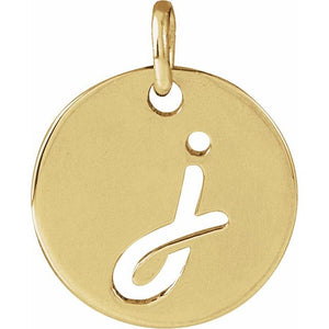 14K Gold Script Initial Pendant