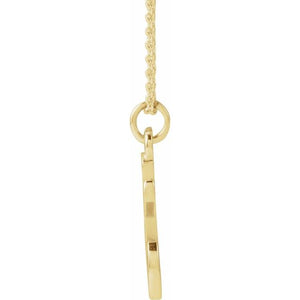 14K White Gold 12.45x6.75 mm Petite Initial B Necklace