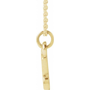 14K White Gold 12.45x6.75 mm Petite Initial B Necklace